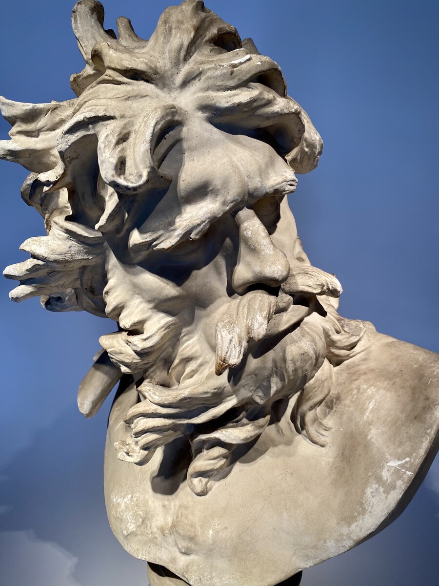 19th. century Bust of Neptune in gesso after Bernini