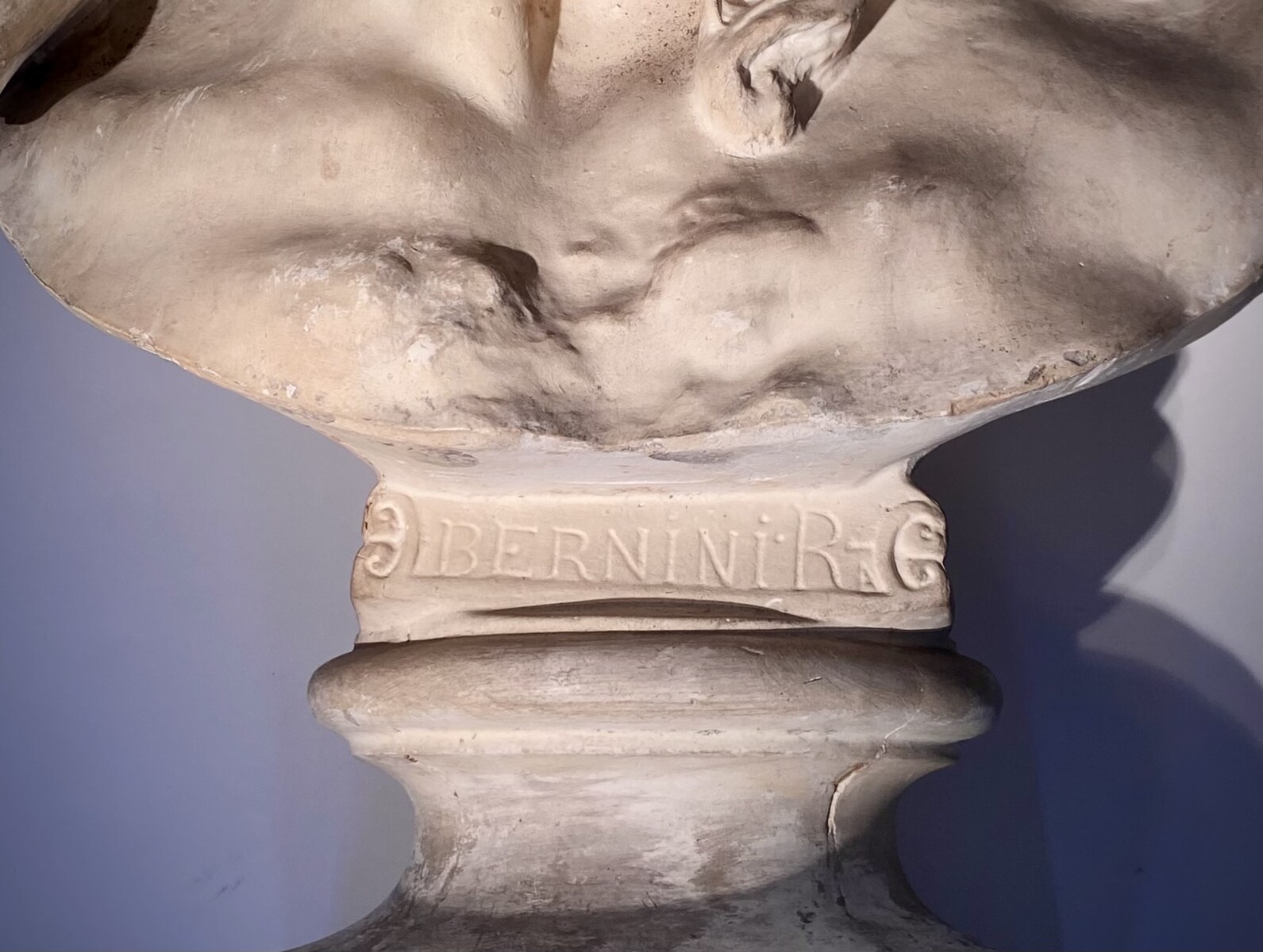 19th. century Bust of Neptune in gesso after Bernini