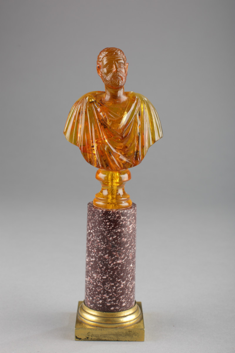 Amber Bust of a Roman Emperor