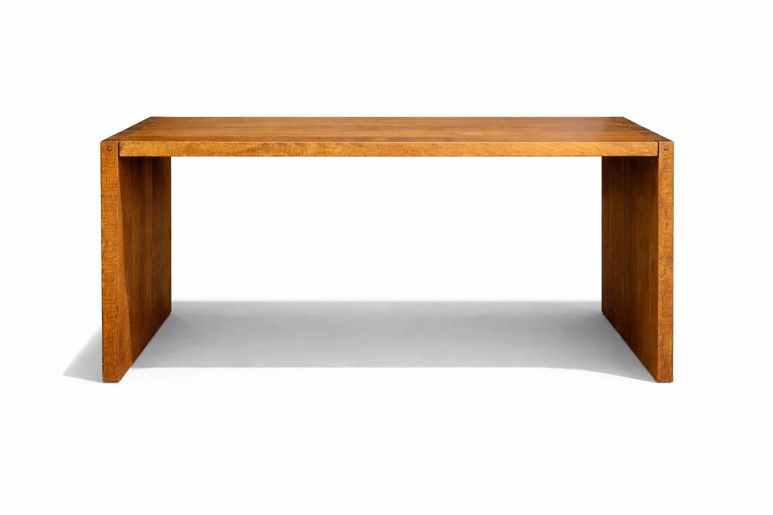 Giuseppe Rivadossi Oak Desk with two Chairs 70s