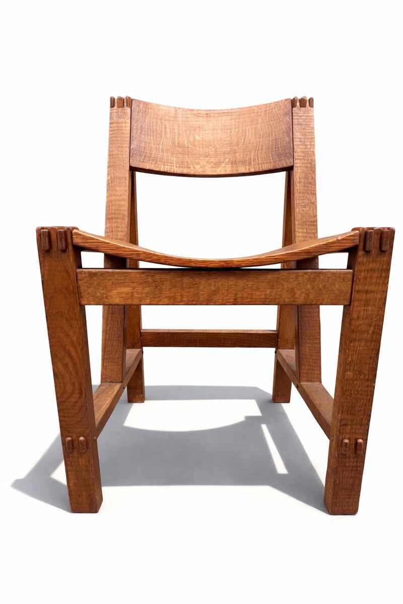 Giuseppe Rivadossi Oak Desk with two Chairs 70s