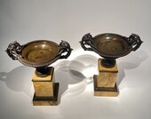 Large Pair of early 19th. century Grand Tour bronze Tazzas
