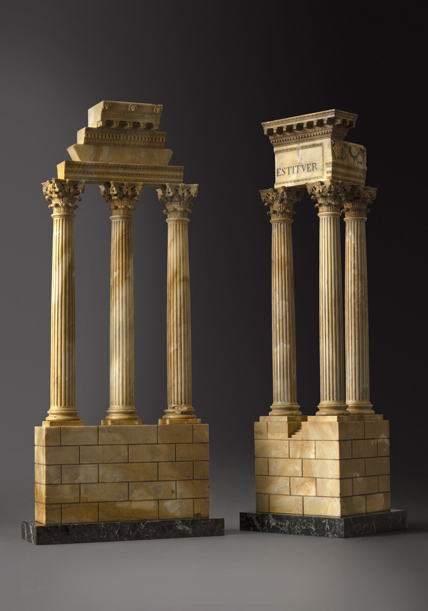 Large Siena marble models from the Roman Forum Rome, circa 1800 H 87 cm Provenance: former noble collection, The Netherlands