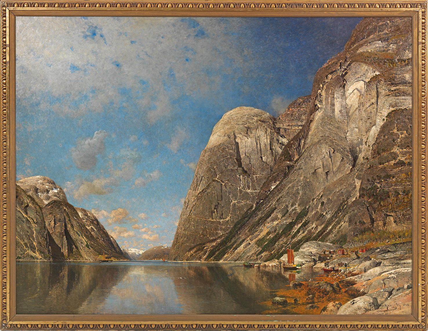 Painting of the Naeroyfjord by A.G. Sweitzer