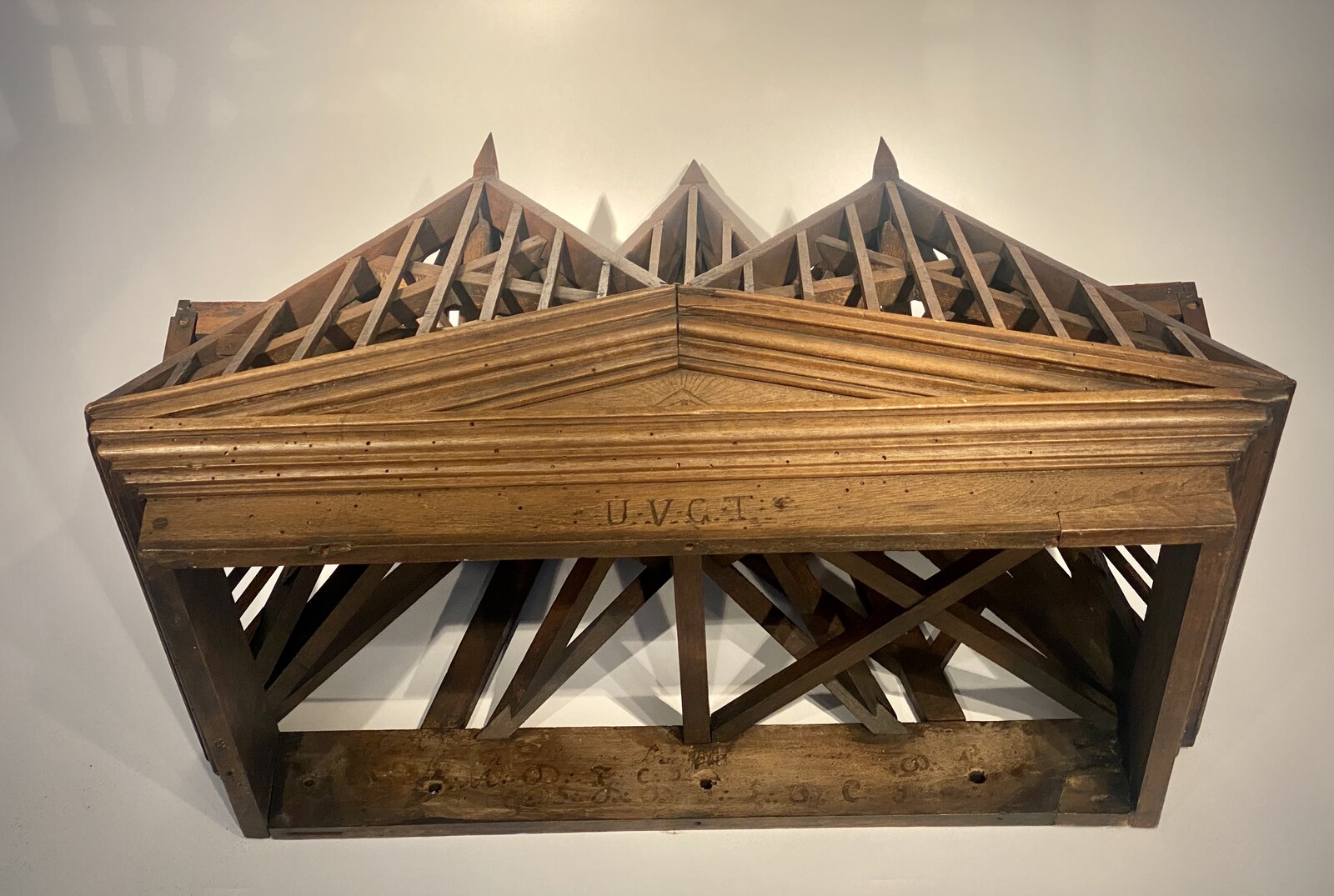 Rooftop construction model of a Temple