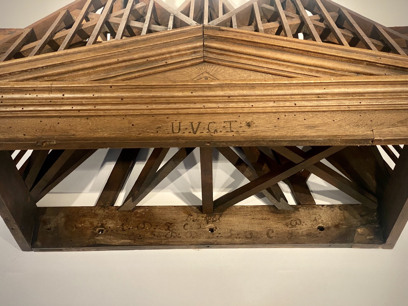 Rooftop construction model of a Temple