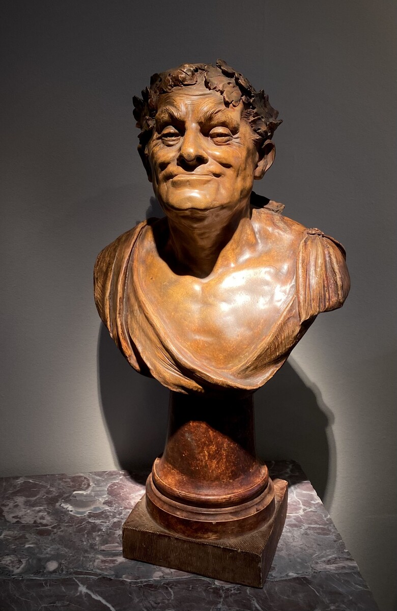 Terracotta sculpture of Bachus signed Goldscheider